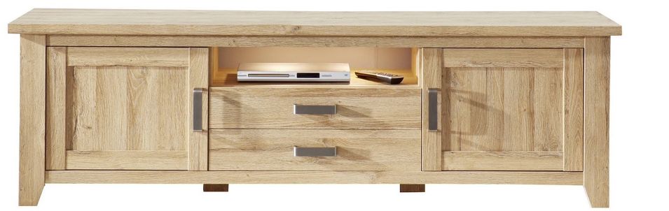 Grand meuble TV chêne rustique mélaminé Mobal 189 cm - Photo n°1