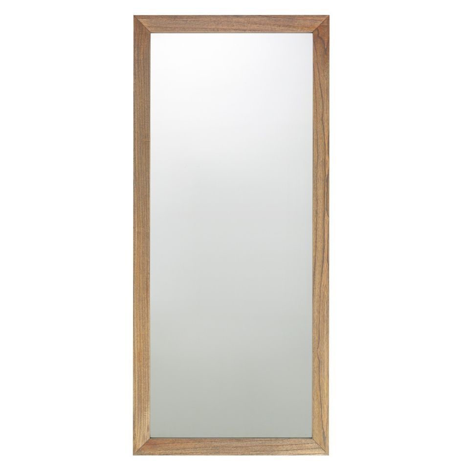 Grand miroir mural en bois massif clair MAZARI - L 80 x H 180 cm - Photo n°1