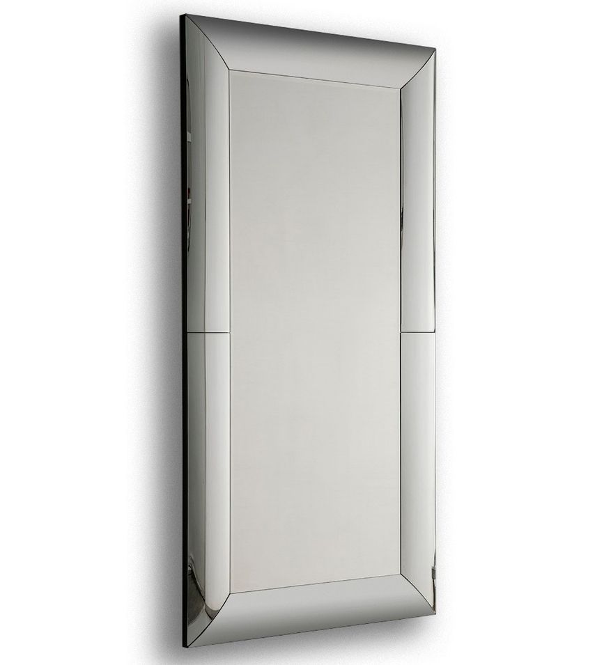 Grand miroir mural rectangulaire en bois noir KABY – L 101 x H 201 cm - Photo n°1