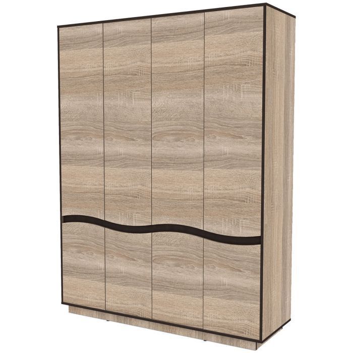 Grande armoire chêne clair 4 portes Eneva 157 cm - Photo n°1