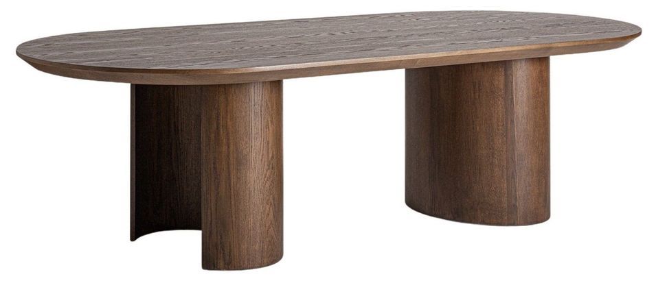 Grande table à manger en bois de chêne marron TINAK 270 cm – Élégance et sobriété - Photo n°1