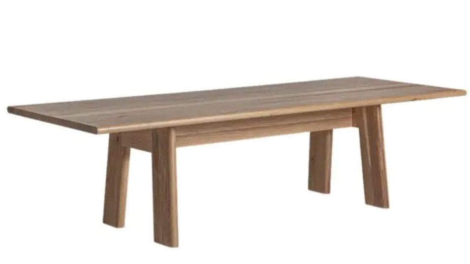 Grande table à manger en bois massif de chêne brun clair NARA 275 cm – Design contemporain - Photo n°1