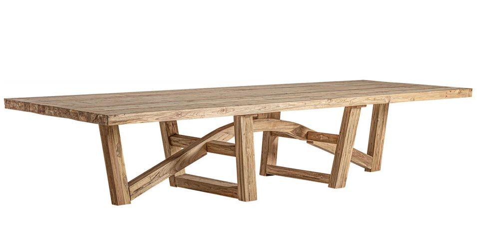 Grande table à manger NYSTED – 4 mètres – Bois de chemin de fer marron - Photo n°1