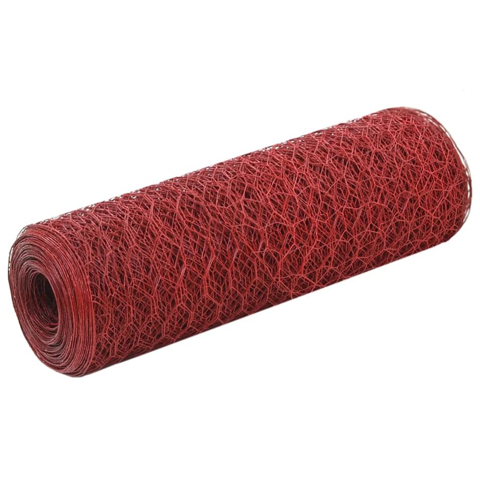 Grillage Acier avec revêtement en PVC 25x0,5 m Rouge - Photo n°1
