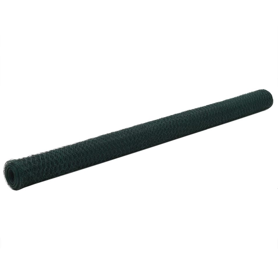 Grillage Acier avec revêtement en PVC 25x2 m Vert - Photo n°1