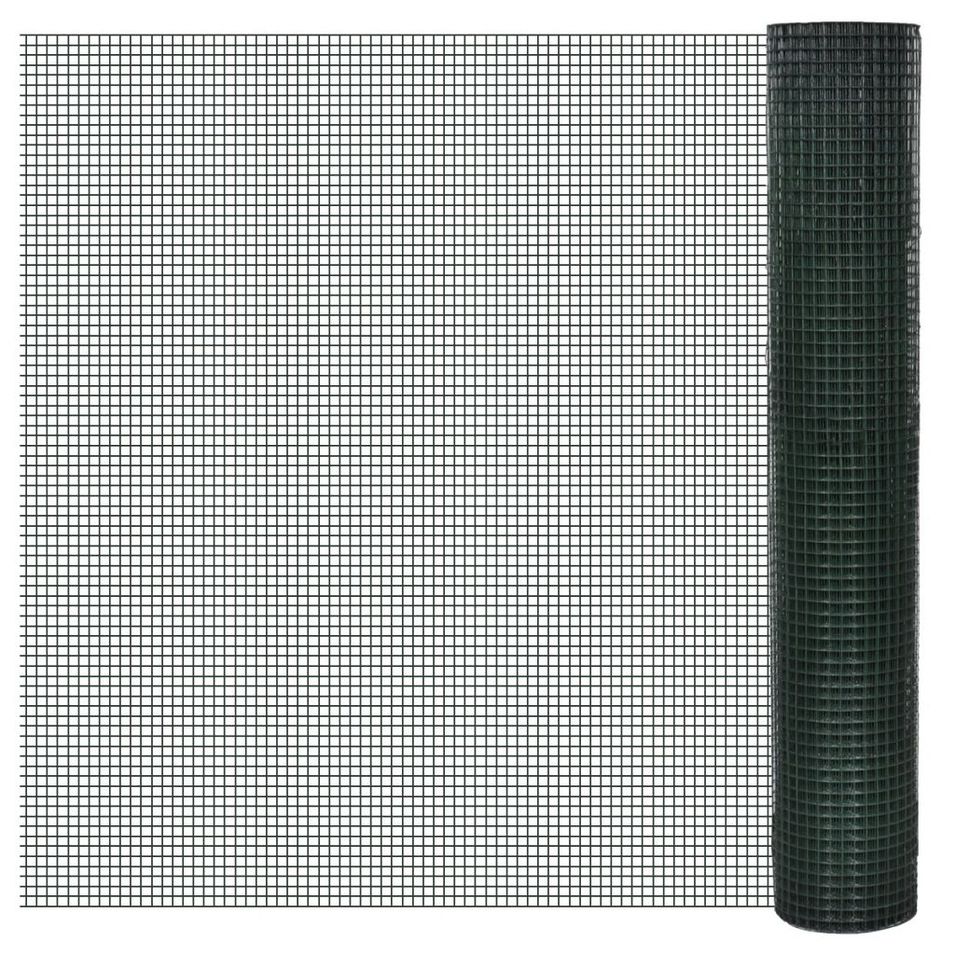 Grillage Acier galvanisé et revêtement en PVC 10 x 1 m Vert - Photo n°1