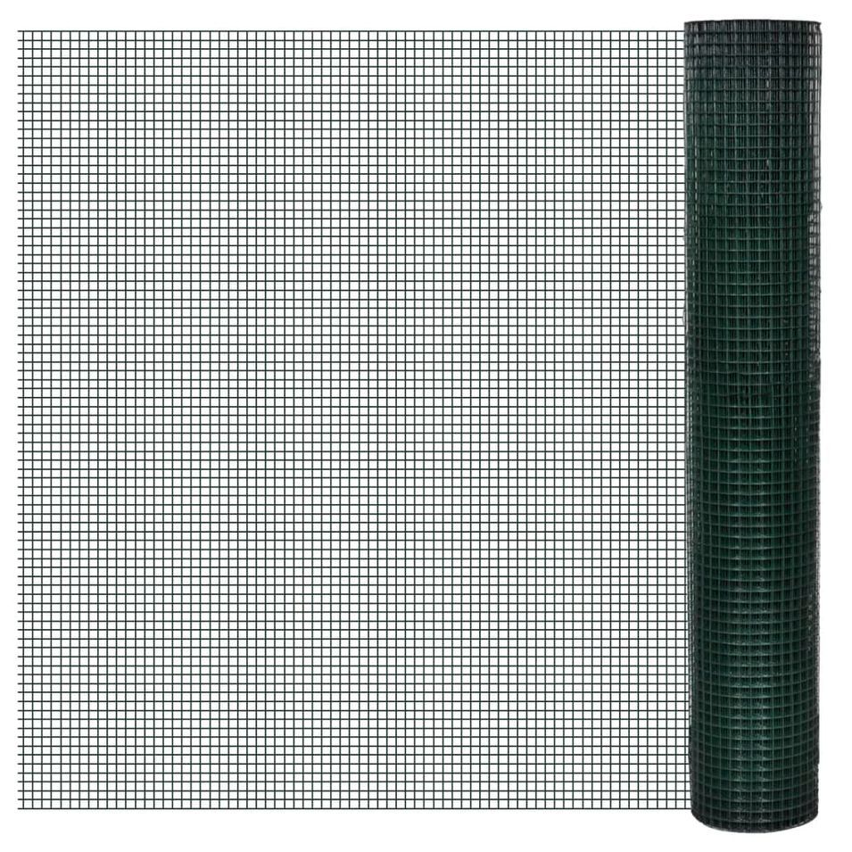 Grillage Acier galvanisé et revêtement en PVC 10 x 1 m Vert - Photo n°1