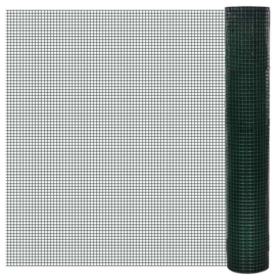 Grillage Acier galvanisé et revêtement en PVC 25 x 1 m Vert - Photo n°1