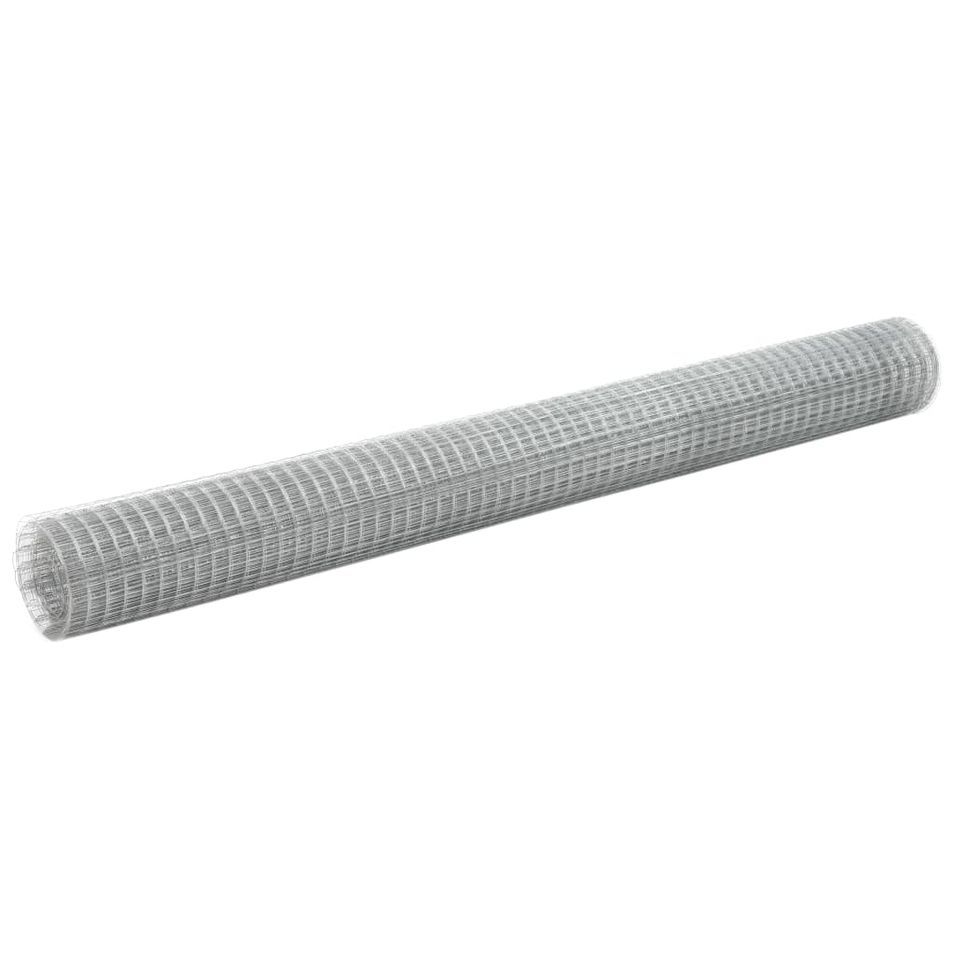 Grillage pour volière Acier galvanisé 25x1,5 m Argenté - Photo n°1