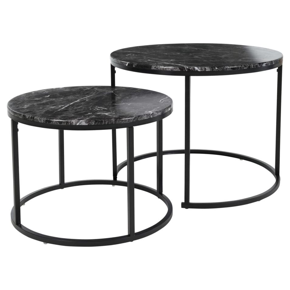 H&S Collection Ensemble de tables d'appoint 2 pcs noir - Photo n°1