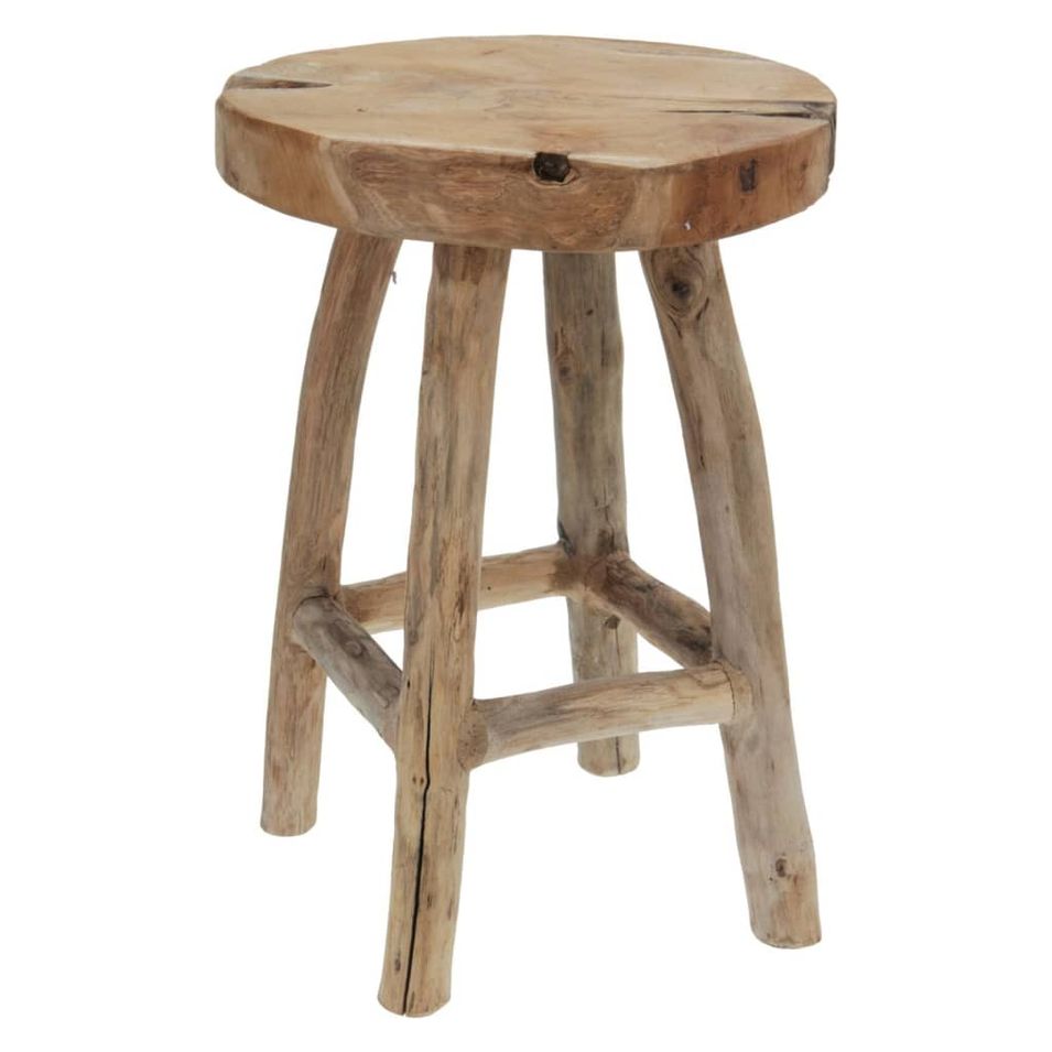 H&S Collection Tabouret 42 cm Bois de teck - Photo n°1