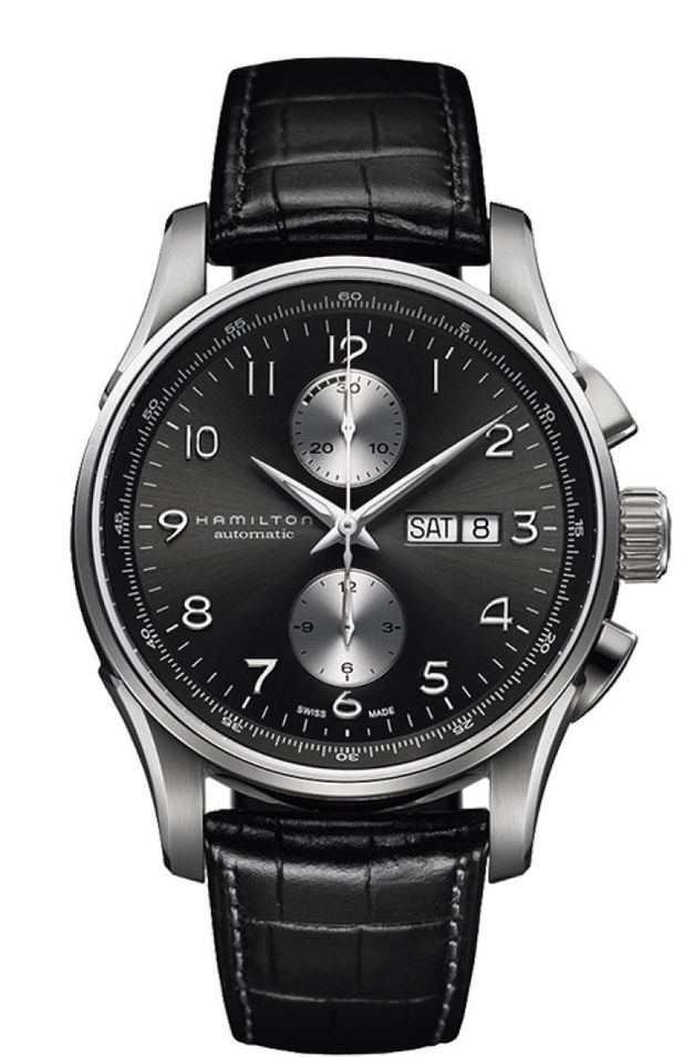 Hamilton Jazzmaster Maestro Auto Ss Antrachite Dial - Black Leather Strap H32766783 - Photo n°1