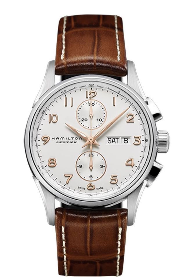 Hamilton Jazzmaster Maestro Auto Ss White Dial Brown Strap H32576515 - Photo n°1