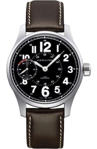 Hamilton Khaki Mechanical 44mm - Brushed - Black - Brown H69619533 - Photo n°1