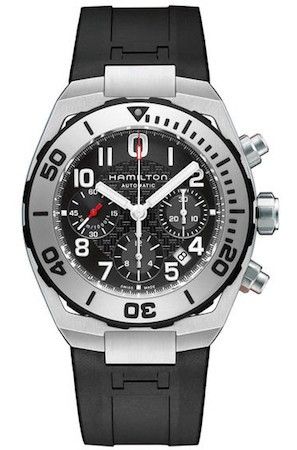 Hamilton Khaki Navy Sub Auto Chrono Black - Black Rubber H78716333 - Photo n°1