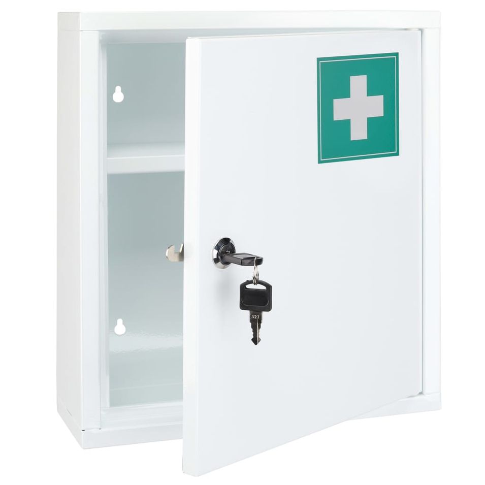 HI Armoire à pharmacie 31,5x10x36 cm Acier - Photo n°1