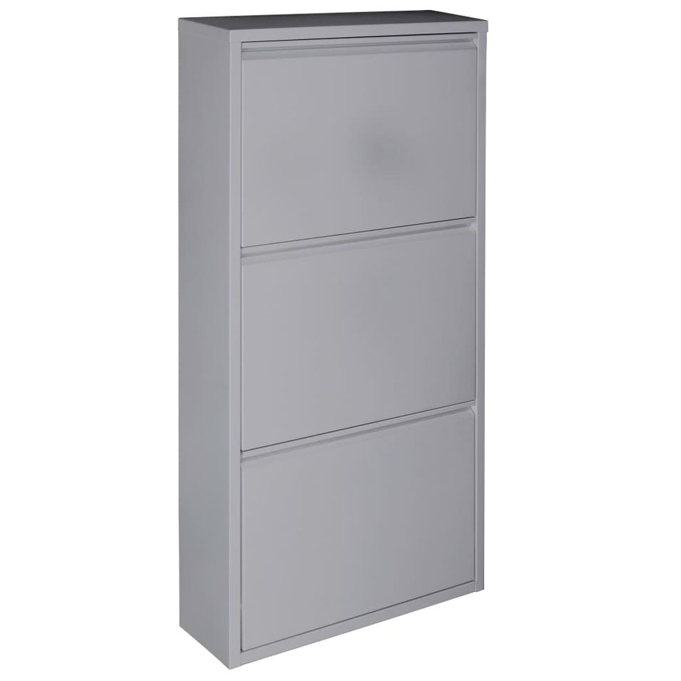 HI Étagère à chaussures avec 3 niveaux Argenté Métal - Photo n°1