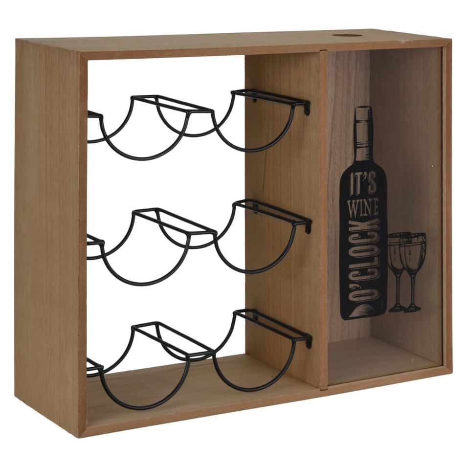 Home&Styling Casier à vin pour 6 bouteilles Métal Marron et noir - Photo n°1
