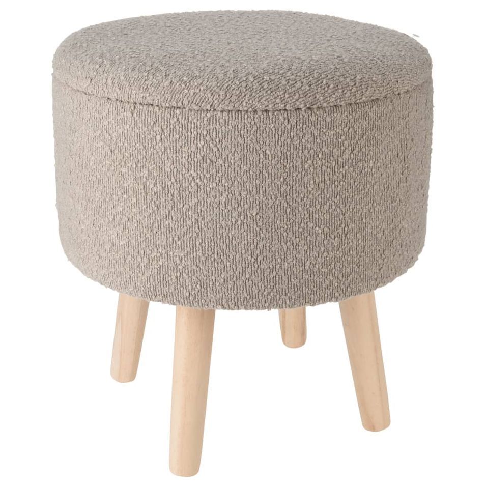 Home&Styling Tabouret de rangement Ø35x40 cm taupe - Photo n°1