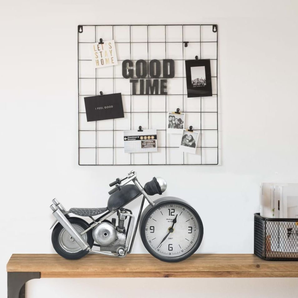 Horloge de table Anthracite 32x10,5x18 cm Fer et MDF - Photo n°1