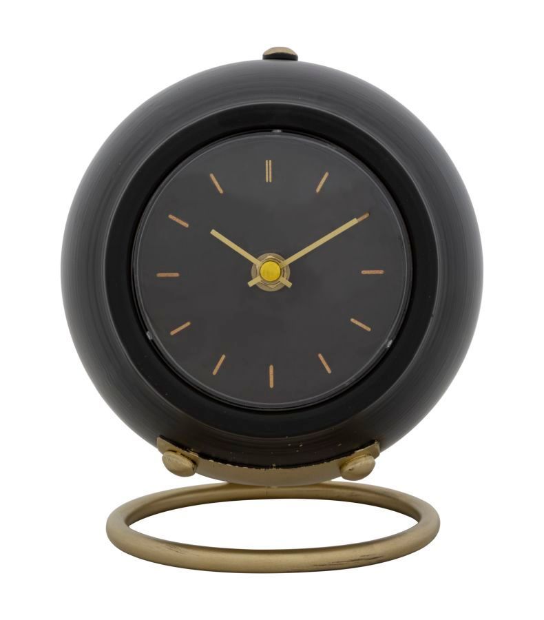 Horloge de table boule noire 16 x 13 x 19 cm - Photo n°1