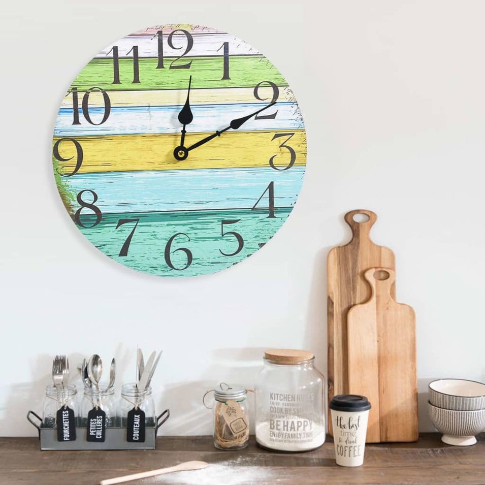Horloge murale Multicolore 30 cm MDF 3 - Photo n°1