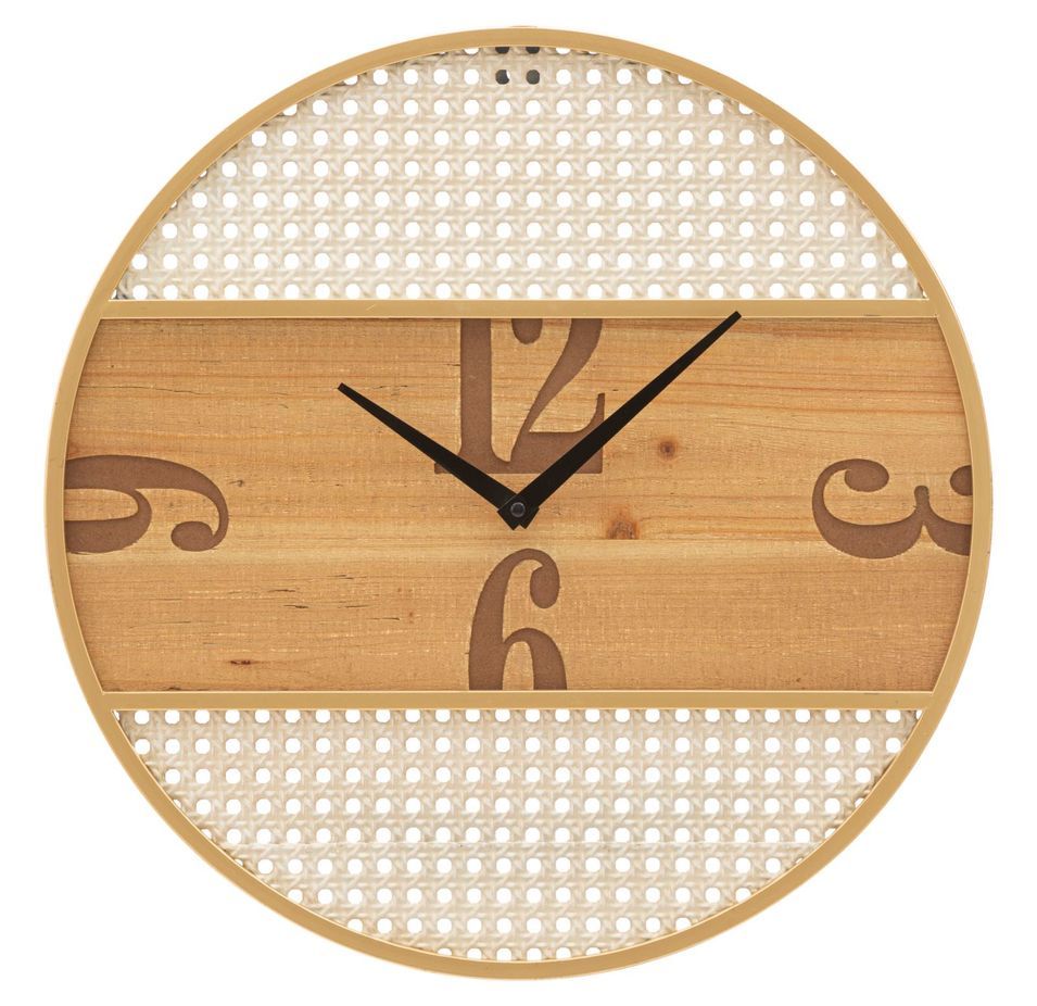Horloge murale ronde effet paille viennoise Fuji - Photo n°1