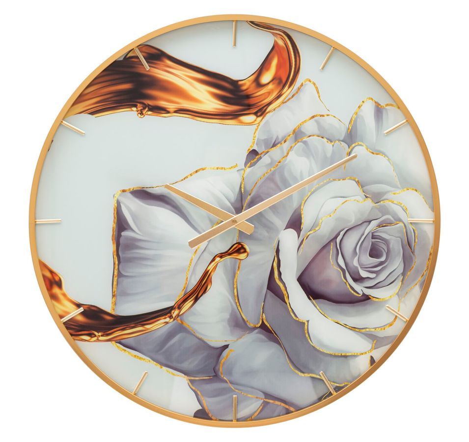 Horloge murale rose en verre cm ø 60x5 - Photo n°1