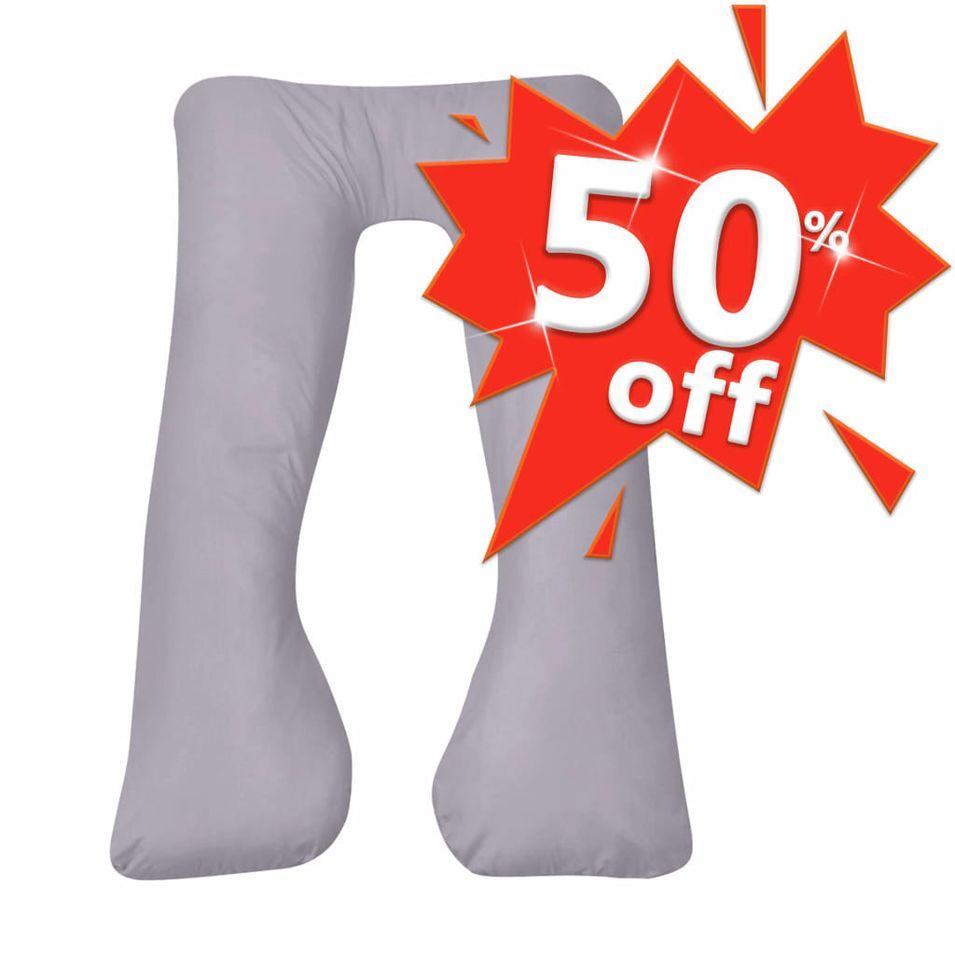 Housse de coussin de grossesse en forme de U 90x145 cm - Photo n°1