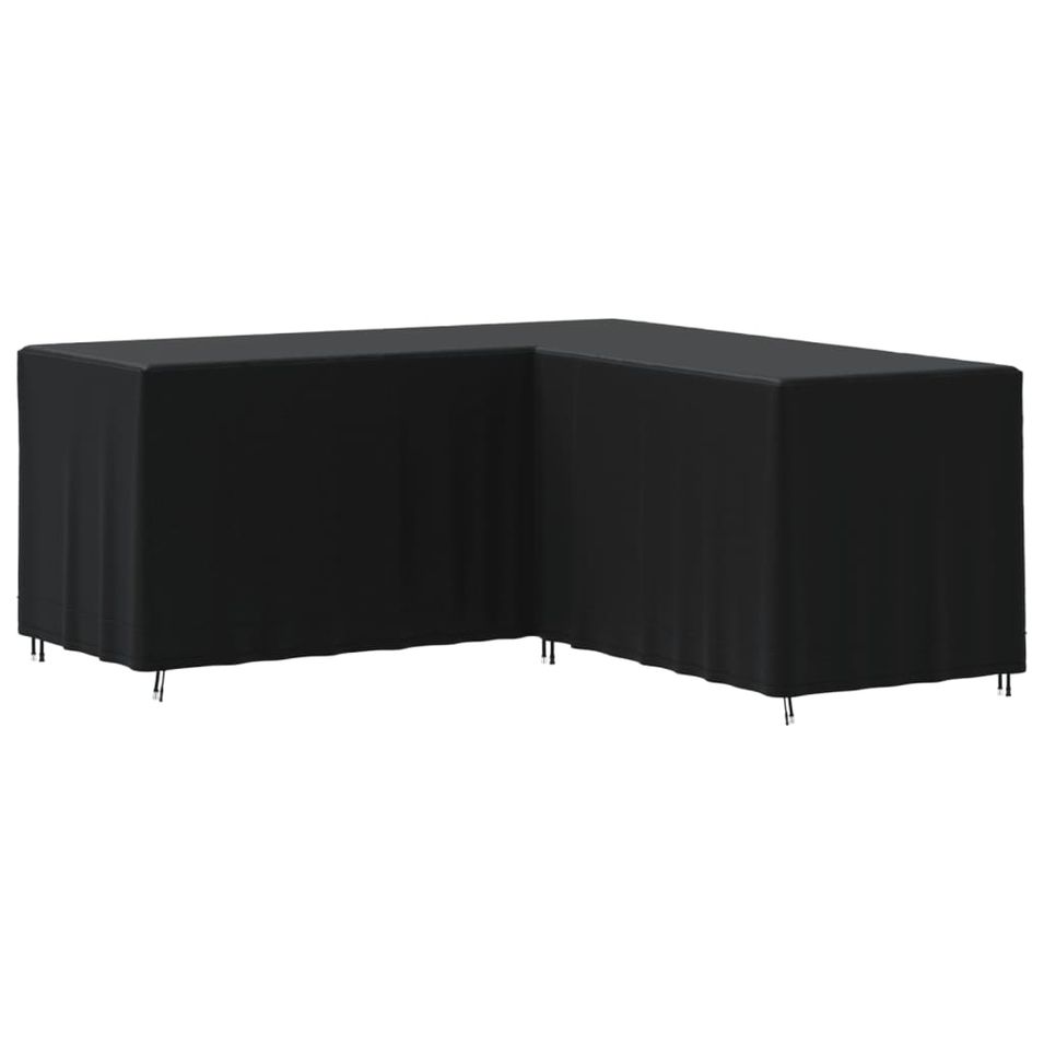 Housse pour canapé en forme de L noir 215x215x80 cm oxford 420D - Photo n°1