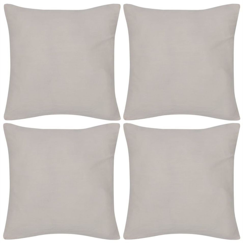 Housses de coussin Coton 4 pcs Beige 40x40 cm - Photo n°1