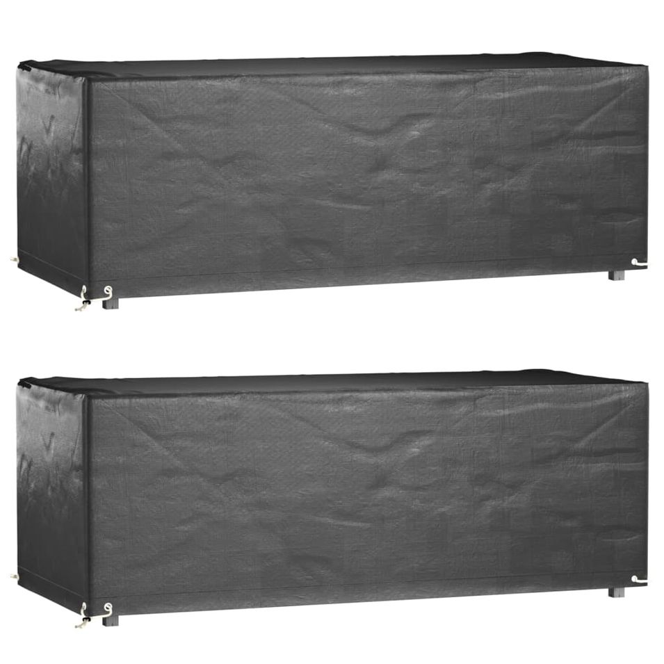 Housses salon de jardin 2pcs 8œillets 192x82x65cm rectangulaire - Photo n°1