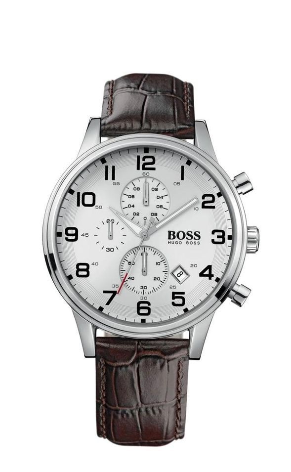 Hugo Boss Aeroliner Chrono Leather Strap 44mm 1512447 - Photo n°1
