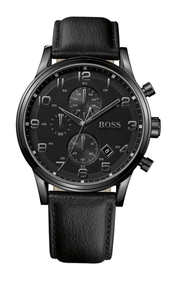 Hugo Boss Aeroliner Chrono Leather Strap 44mm 1512567 - Photo n°1