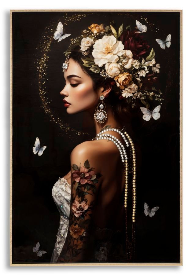 Impression sur toile laquée persane avec cadre -b- 62 x 3,5 x 92 cm - Photo n°1