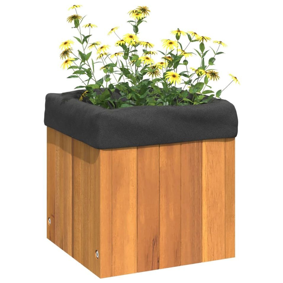Jardinière 25x25x25 cm bois massif d'acacia - Photo n°1