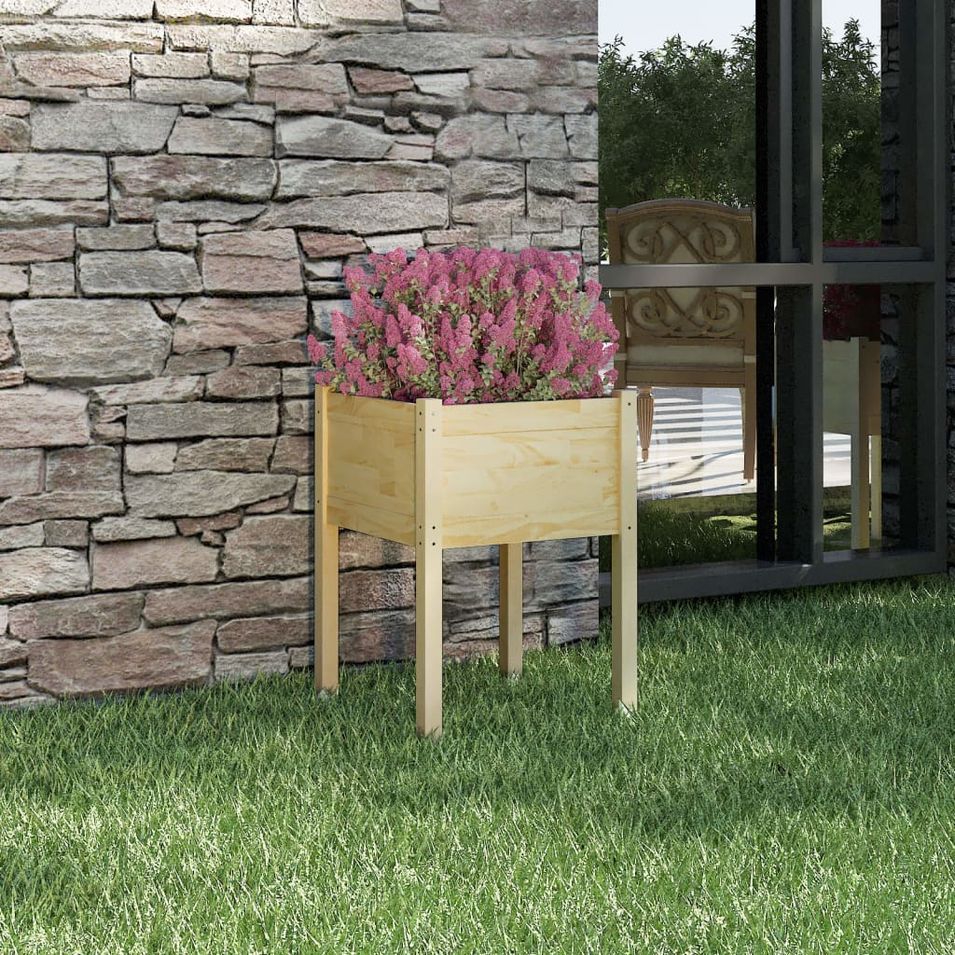 Jardinière d'extérieur 50x50x70 cm Bois de pin massif - Photo n°1