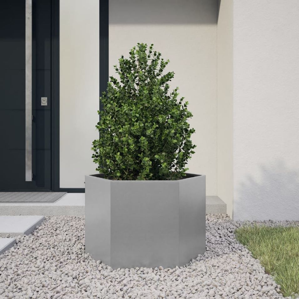 Jardinière hexagone 69x60x45 cm acier galvanisé - Photo n°1
