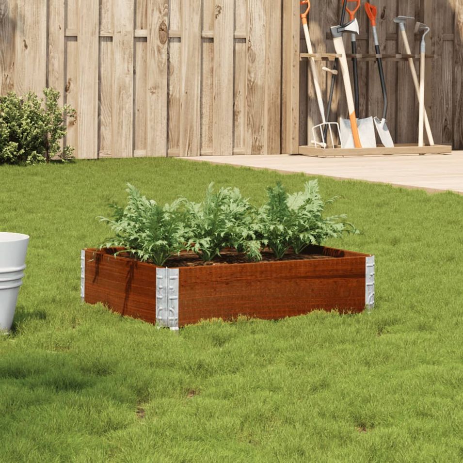 Jardinière marron 80x60 cm bois massif de pin - Photo n°1