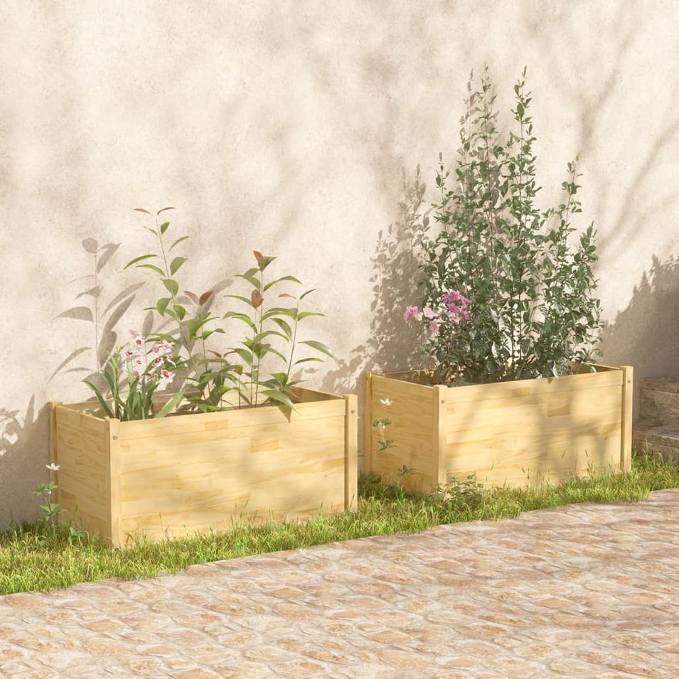 Jardinières 2 pcs 100x50x50 cm Bois de pin massif - Photo n°1