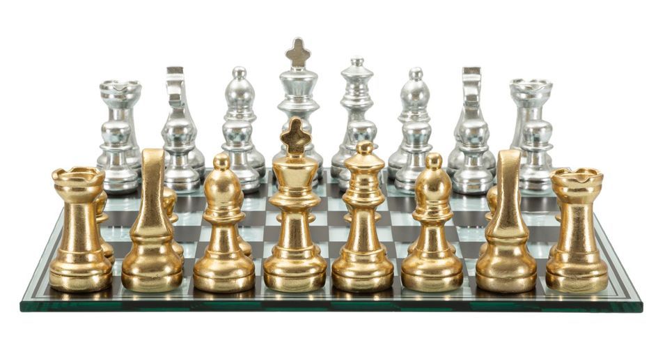 Jeu d'échecs noir et blanc 50,5 x 50,5 x 14 cm - Photo n°1