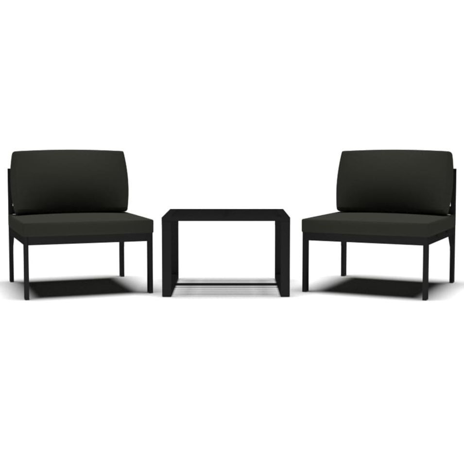 Jeu de canapés de jardin 3 pcs et coussins Aluminium Anthracite - Photo n°1