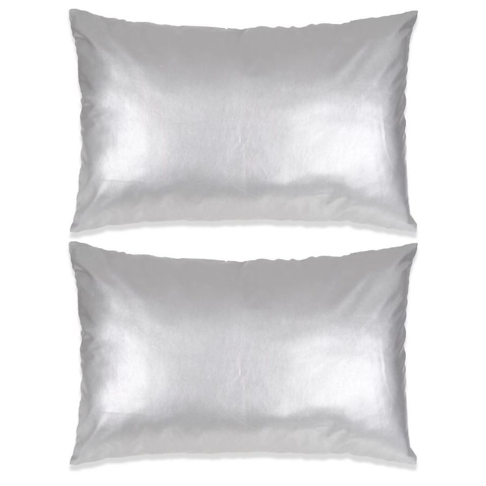 Jeu de coussin 2 pcs PU 40 x 60 cm Argenté - Photo n°1