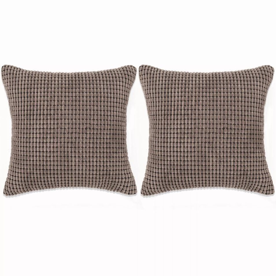 Jeu de coussin 2 pcs Velours 45 x 45 cm Marron - Photo n°1