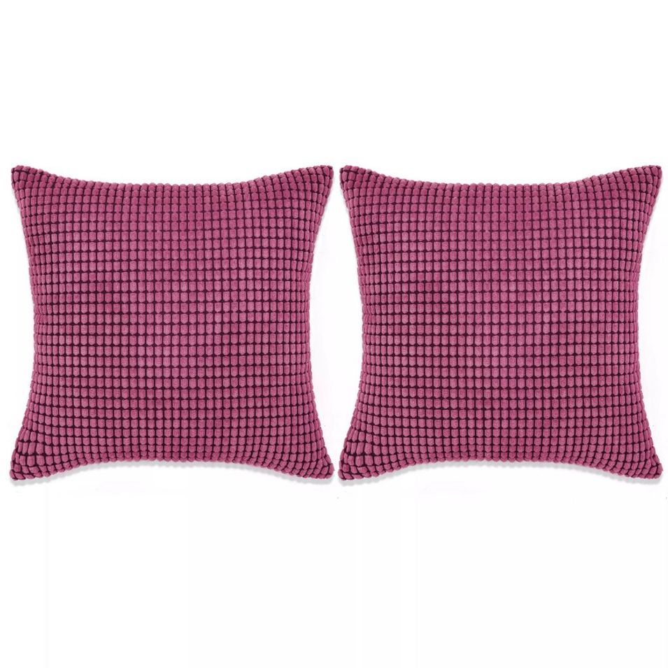 Jeu de coussin 2 pcs Velours 45 x 45 cm Rose - Photo n°1