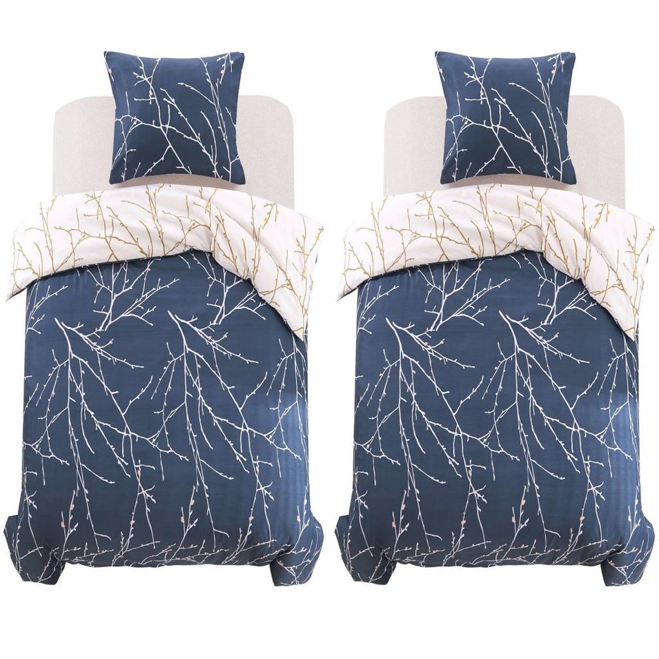 Jeu de housse de couette Branches 140x220/60x70 cm - Photo n°1