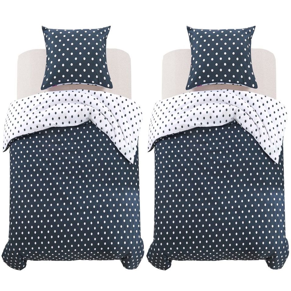 Jeu de housse de couette Motif à pois 140x200/60x70 cm - Photo n°1