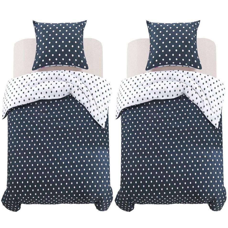 Jeu de housse de couette Motif à pois 155x220/80x80 cm - Photo n°1