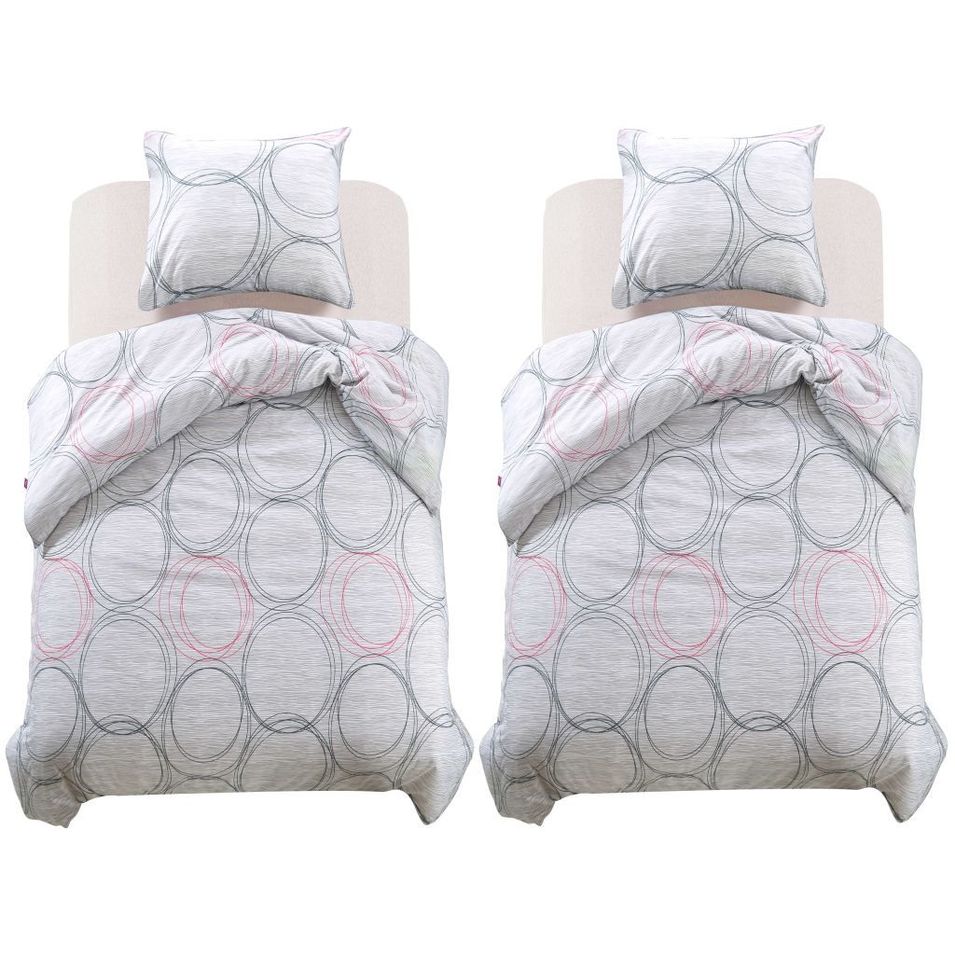 Jeu de housse de couette Motif de cercles 155x200/80x80 cm - Photo n°1