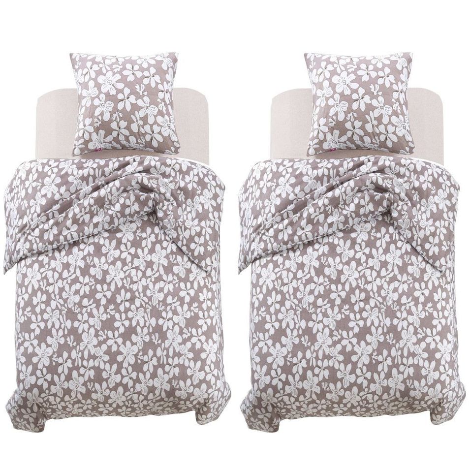 Jeu de housse de couette Motif floral 135x200/80x80 cm - Photo n°1